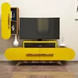 TV-taso Boheemi Sisustus, Pähkinä-Keltainen, 100% Melamiinipinnoitettu, 145x49,8x36,8 cm, Useita Hyllyjä, Kiinnitettävä - TV-tasot - 8681875184808 - 3