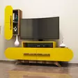 TV-taso Boheemi Sisustus, Pähkinä-Keltainen, 100% Melamiinipinnoitettu, 145x49,8x36,8 cm, Useita Hyllyjä, Kiinnitettävä - TV-tasot - 8681875184808 - 2