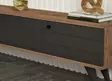 TV-taso, Huonekalut, Atlantic Pine Antracite, 100% Melamiinipinnoitettu Lastulevy, 160x35x25 cm, Useita Hyllyjä, Lisäsäilytys - TV-tasot - 8684282618188 - 4