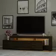 TV-taso, saksanpähkinä, 192 cm leveä, kestävä, LED-valaistu - TV-tasot - 8683743316038 - 4