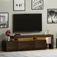 TV-taso, saksanpähkinä, 192 cm leveä, kestävä, LED-valaistu - TV-tasot - 8683743316038 - 3