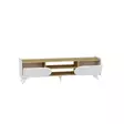 TV-taso Sapphire White - 100% Melamiinipinnoitettu Lastulevy, 18mm, 160x40x45cm, Moderni ja Tyylikäs Säilytysratkaisu - TV-tasot - 8684282596608 - 6