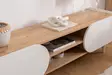 TV-taso Sapphire White - 100% Melamiinipinnoitettu Lastulevy, 18mm, 160x40x45cm, Moderni ja Tyylikäs Säilytysratkaisu - TV-tasot - 8684282596608 - 5