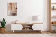 TV-taso Sapphire White - 100% Melamiinipinnoitettu Lastulevy, 18mm, 160x40x45cm, Moderni ja Tyylikäs Säilytysratkaisu - TV-tasot - 8684282596608 - 2