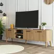 TV-taso, tammi, 180 cm leveä, kestävä, tilava - TV-tasot - 8683743796878 - 3