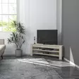 TV-taso, Travertiini, 100% Melamiinipinnoitettu Lastulevy, 120x40x30 cm, Useita Hyllyjä, Seinään Kiinnitettävä - TV-tasot - 8684283338788 - 3