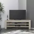 TV-taso, Travertiini, 100% Melamiinipinnoitettu Lastulevy, 120x40x30 cm, Useita Hyllyjä, Seinään Kiinnitettävä - TV-tasot - 8684283338788 - 2