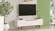 TV-taso, valkoinen, 100% melamiinipinnoitettu lastulevy, 18 mm, 160x45,1x35,5 cm, metallijalat, 1 paketti - TV-tasot - 8684282369028 - 2