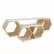 TV-taso, Valkoinen Sonomo, 100% Melamiinipinnoitettu, 18 mm, 140x29,6x55,5 cm, Tyylikäs ja Kestävä Huonekalu - TV-tasot - 8683743120918 - 5