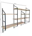 Tyylikäs ja Kestävä Musta Atlantic Pine Seinä Hylly 180x120x28 cm - 100% Melamiinipinnoitettu Lastulevy ja Metalli - Huonekalut - 8683742109808 - 7