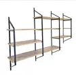 Tyylikäs ja Kestävä Musta Atlantic Pine Seinä Hylly 180x120x28 cm - 100% Melamiinipinnoitettu Lastulevy ja Metalli - Huonekalut - 8683742109808 - 5
