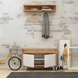 Tyylikäs ja Toiminnallinen Hall Stand - Tammi Valkoinen, 100% Melamiinipinnoitettu, 18mm, Kengät ja Hyllyt, 90x60x35cm - - 19-19-8681875126778 - 3