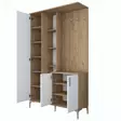 Tyylikäs ja Toimiva Eteisen Hall Stand - Pähkinä Valkoinen, 120x198,6x37,5 cm, 100% Melamiinipinnoitettu E1 Laatu Chipboard - Eteiskaapit - 8684282480808 - 8