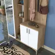 Tyylikäs ja Toimiva Eteisen Hall Stand - Pähkinä Valkoinen, 120x198,6x37,5 cm, 100% Melamiinipinnoitettu E1 Laatu Chipboard - Eteiskaapit - 8684282480808 - 7