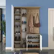 Tyylikäs ja Toimiva Eteisen Hall Stand - Pähkinä Valkoinen, 120x198,6x37,5 cm, 100% Melamiinipinnoitettu E1 Laatu Chipboard - Eteiskaapit - 8684282480808 - 5