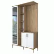 Tyylikäs ja Toimiva Eteisen Hall Stand - Pähkinä Valkoinen, 120x198,6x37,5 cm, 100% Melamiinipinnoitettu E1 Laatu Chipboard - Eteiskaapit - 8684282480808 - 1