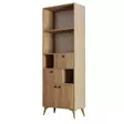 Tyylikäs Tammi Kirjahylly - 100% Melamiinipinnoitettu Lastulevy, 18 mm, Muovijalat, Koko: 69x195x35 cm, Useita Hyllyjä - Kirjahyllyt - 8683742470618 - 1