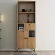 Tyylikäs Tammi Kirjahylly - 100% Melamiinipinnoitettu Lastulevy, 18 mm, Muovijalat, Koko: 69x195x35 cm, Useita Hyllyjä - Kirjahyllyt - 8683742470618 - 3