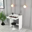 Tyylikäs Valkoinen Meikkipöytä - 100% Melamiinipinnoitettu Lastulevy, 18mm Paksuus, 70x40x84,7cm, Yksi Paketti - Meikkipöydät - 8684282088578 - 4