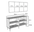 Valkoinen Hopea Konsoli 150x40x79 cm - 100% Melamiinipinnoitettu Lastulevy, 18 mm Paksuus, 2 Pakettia - Lipastot ja senkit - 8684282612728 - 11