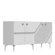 Valkoinen Hopea Konsoli 150x40x79 cm - 100% Melamiinipinnoitettu Lastulevy, 18 mm Paksuus, 2 Pakettia - Lipastot ja senkit - 8684282612728 - 9