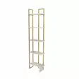 Valkoinen ja Kultainen Kirjahylly - 100% Melamiinipinnoitettu Lastulevy, Metallirunko, 45,2x21,6x180 cm, 25 kg Kantavuus - Kirjahyllyt - 8683743117888 - 1