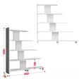 Valkoinen Kirjahylly - 100% Melamiinipinnoitettu Lastulevy, 18mm, 122x120x20cm, Useita Hyllyjä, Seinään Kiinnitettävä - Kirjahyllyt - 8681875025668 - 1