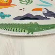 Valkoinen Konepestävä Antibakteerinen Matto 100x100 cm - Puuvilla/Polyesteri, Digitaalinen Painatus, Liukumaton Alapuoli - Pyöreät matot - 8683743496518 - 5