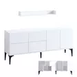 Valkoinen Musta Konsoli - 100% Melamiinipinnoitettu Lastulevy, 18mm Paksuus, 180x80x40cm, Useita Hyllyjä, 2 Pakkausta - Lipastot ja senkit - 8683743536948 - 4