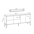 Valkoinen Musta Konsoli - 100% Melamiinipinnoitettu Lastulevy, 18mm Paksuus, 180x80x40cm, Useita Hyllyjä, 2 Pakkausta - Lipastot ja senkit - 8683743536948 - 1