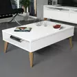 Valkoinen sohvapöytä - 100% Melamiinipinnoitettu Lastulevy, 18mm Paksuus, 90x34,6x60cm, 2 Pakkausta, Tyylikäs ja Kestävä - Sohvapöydät - 8681875827958 - 2