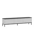Valkoinen TV-taso 180x45,2x35 cm - Kestävä 100% Melamiinipinnoitettu Lastulevy, Useita Hyllyjä, Seinään Kiinnitettävä - TV-tasot - 8684282041658 - 9