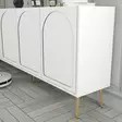 Valkokultainen Konsoli 180x80x35 cm - 100% Melamiinipinnoitettu Lastulevy, 3 Pakettia, Helppo Kokoaminen - Lipastot ja senkit - 8684282640158 - 5