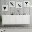 Valkokultainen Konsoli 180x80x35 cm - 100% Melamiinipinnoitettu Lastulevy, 3 Pakettia, Helppo Kokoaminen - Lipastot ja senkit - 8684282640158 - 2