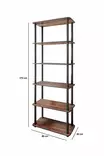 Walnut-kirjahylly 100% MDF, 60x173x30 cm, tyylikäs ja kestävä säilytysratkaisu kodin sisustukseen - Kirjahyllyt - 8684283348718 - 5