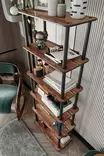 Walnut-kirjahylly 100% MDF, 60x173x30 cm, tyylikäs ja kestävä säilytysratkaisu kodin sisustukseen - Kirjahyllyt - 8684283348718 - 4