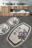 Ylellinen 3-osainen Kylpyhuonemattosetti - Antibakteerinen, Liukumaton, 100% Polyesteri, Konepestävä, 60x100cm, 50x60cm - Kylpyhuonematot ja kosteantilan matot - 8683342801478 - 1