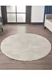 Ylellinen Cream Matto 120x120 - Pehmeä ja Kestävä Polypropeeni/Polyesteri, 9mm Nukka, Helppohoitoinen - Pyöreät matot - 8684282012658 - 1