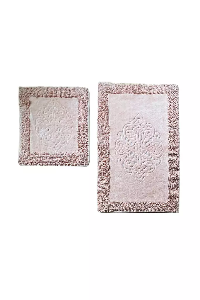 100% Puuvillainen Antibakteerinen Kylpyhuonemattosetti, 2-osainen, Koko 50x60 cm ja 60x100 cm, Konepestävä 30°C, Liukumaton - Kylpyhuonematot ja kosteantilan matot - 8681875273168 - 1