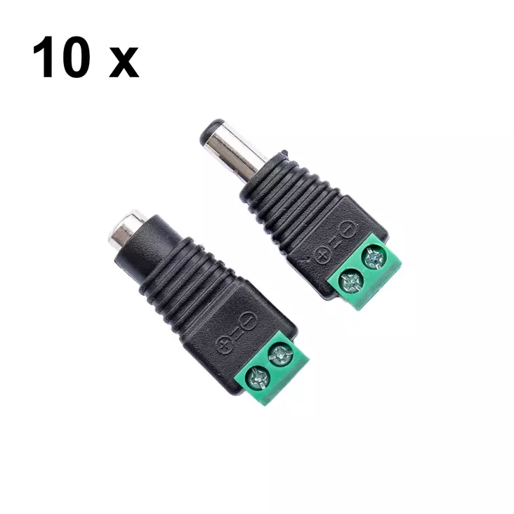 10 kpl PNI M02 naaras/uros virtapistokkeita valvontajärjestelmiin - PNI tuotteet - 5949066543678 - 1