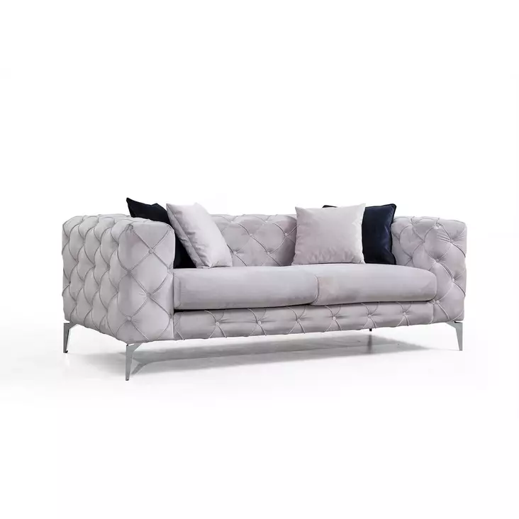 2-istuttava sohva, vaaleanharmaa, 197 cm leveä, mukava, kestävä -  - 19-19-8681875825558 - 1