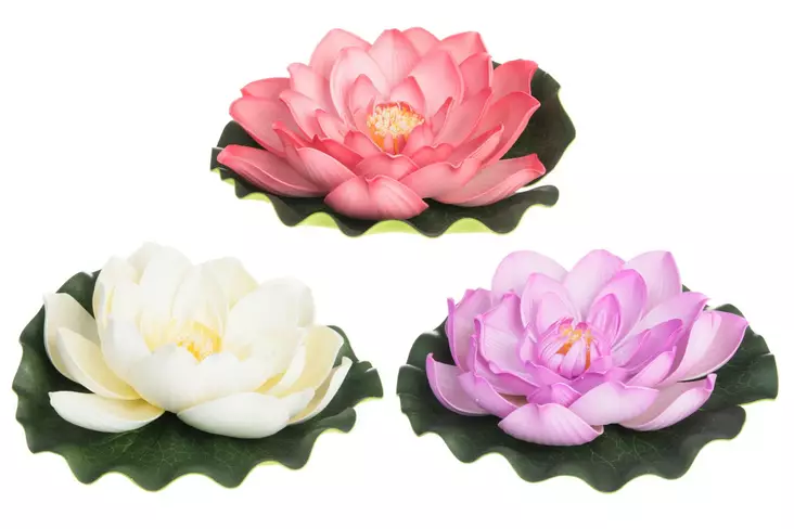 Lotus kukka kelluva 21cm 3-eri v=C3=A4ri=C3=A4-1 - Pihakoristeet - 6410413119628 - 1