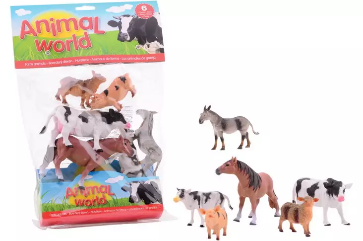 Animal world maatilan el=C3=A4imet 6 kpl pussissa - Eläinhahmot - 8711866267798 - 1