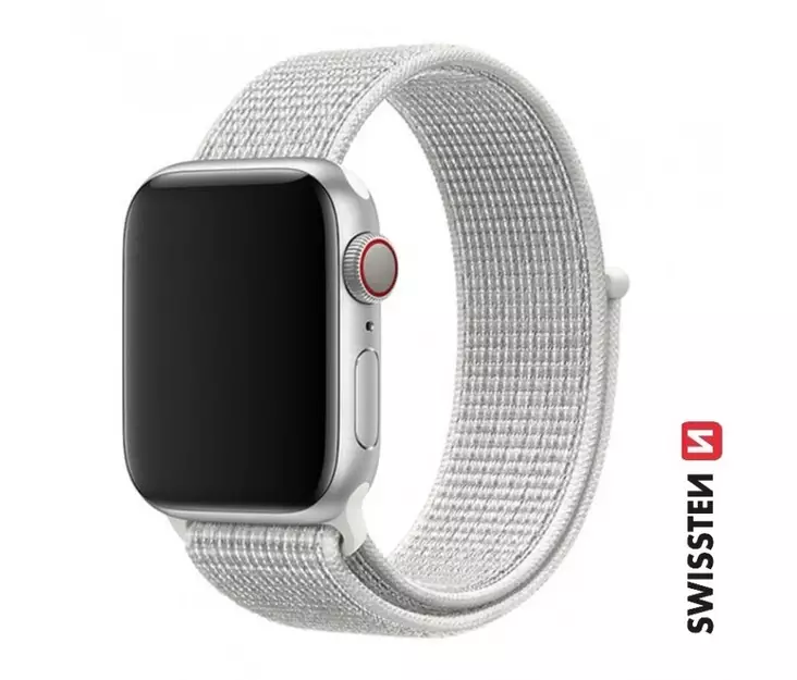 Apple Watch ranneke | Valkoinen | 42-49 mm | Nylon | Swissten - Älykellot ja aktiivisuusmittarit - 8595217485198 - 1