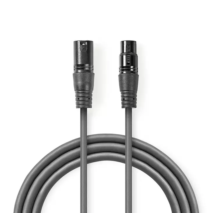 Balansoitu Audiojohto | XLR 3-Pin uros | XLR 3-Pin naaras | Niklattu | 20.0 m | Pyöreä | PVC | Tummanharmaa | Pakkaus - Audiokaapelit - 5412810295678 - 1