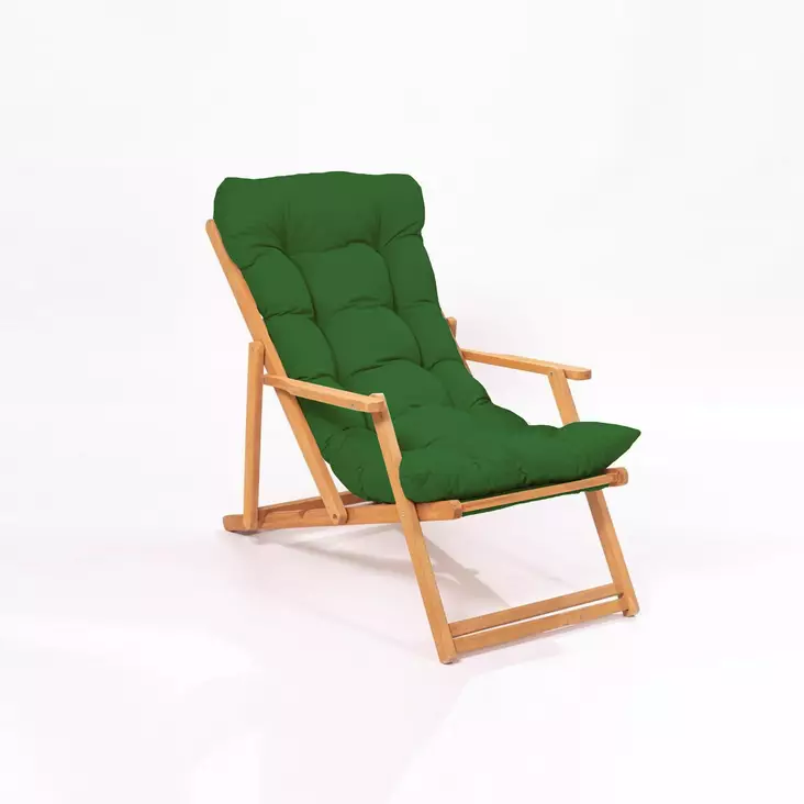 Vihreä Luonnollinen Puutarhatuoli - 100% Pyökkipuuta, Vesipohjainen Puunsuoja, Ergonominen, 50x81x50 cm, Suljettu 150 cm - Puutarhatuolit ja sohvat - 8683742129318 - 1