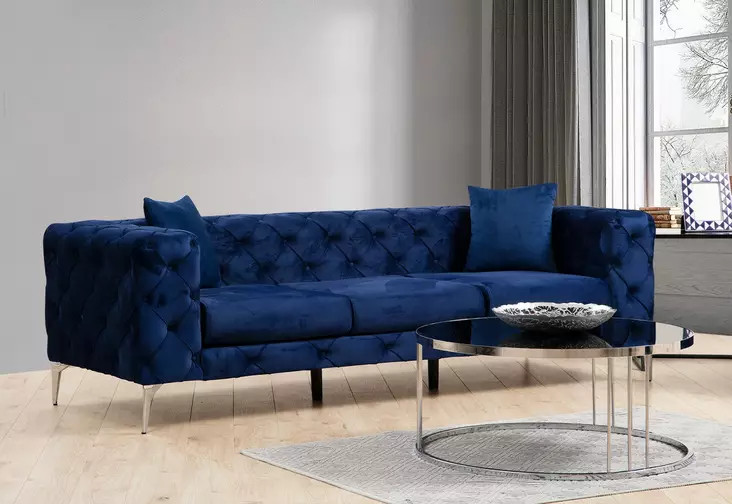 3-istuttava sohva, laivastonsininen, 237 cm leveä, kestävä, mukava - Sohvat - 8683342529068 - 1