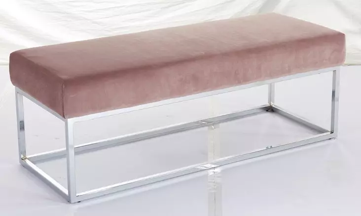 Chic Home Penkki 114x44x42cm, samettiverhoilu, roosa - Tuolit ja jakkarat - TN-222708 - 1