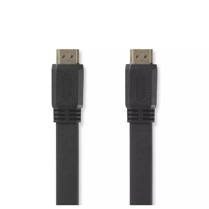 High Speed HDMI Kaapeli Ethernet | HDMI liitin | HDMI liitin | 4K@30Hz | 10.2 Gbps | 3.00 m | Litteä | PVC | Musta | Kirjekuori - HDMI-kaapelit - 5412810264728 - 1