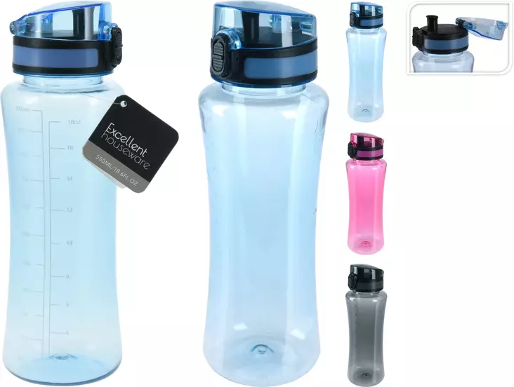 Juomapullo 550 ml pet 3 eri väriä - Juomapullot - 8720573847988 - 1